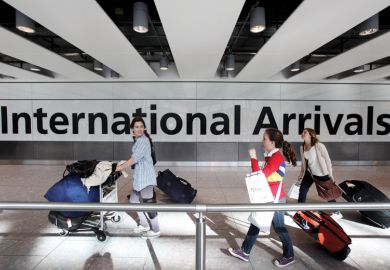 Students arrive at airport