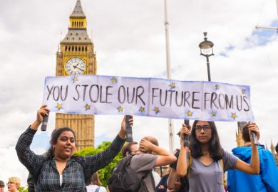 Students protesting against Brexit