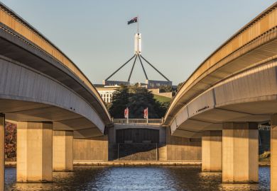Sunrise Skyline at Commonwealth Bridge in Canberra
