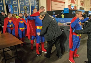 Superman at security control