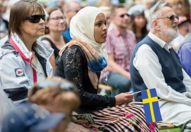 Swedish people participating in National Day of Sweden celebrations, Norrköping, Sweden Swedish people participating in National Day of Sweden celebrations, Norrköping, Sweden