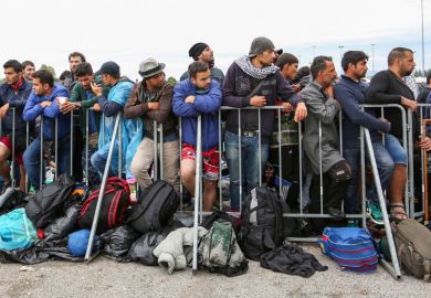 Syrian refugees. Slovenian border with Croatia, 2015