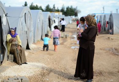 Syrian refugees at a camp in Turkey