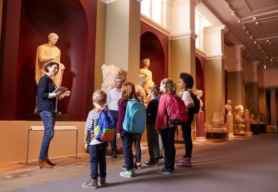 Teacher in museum