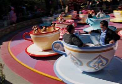 Guests ride the Tea Cups at Walt Disney Co.’s Disneyland Park in Anaheim, California
