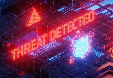 A circuit map reading "threat detected" A circuit map reading "threat detected"