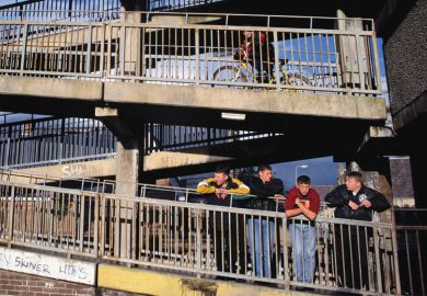 Teenage boys on housing estate Teenage boys on housing estate