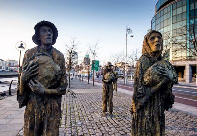 the famine memorial in Dublin