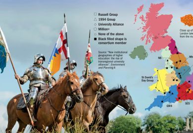 The geography of UK higher education research consortia