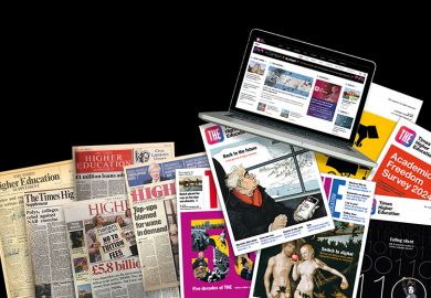 A montage of THE magazine covers over the years plus the THE website on a laptop screen. To illustrate the end of the print format for THE magazine and the move to digital.