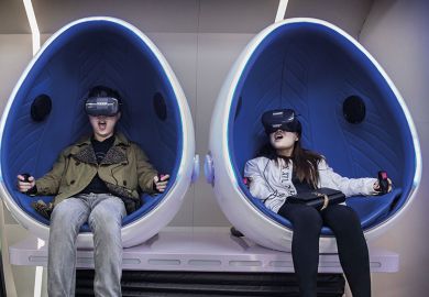 couple wearing virtual reality headsets