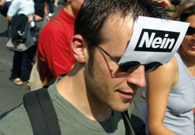 Duesseldorf, student demonstration against tuition fees