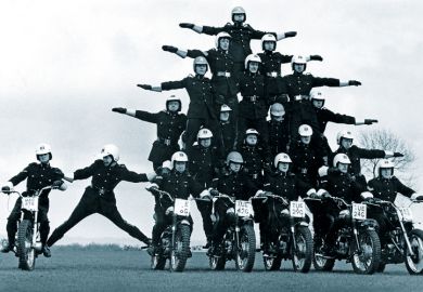 Police motorcyclists display team