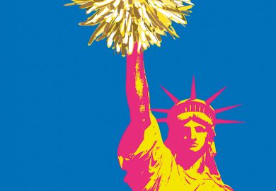 Statue of Liberty cheerleading