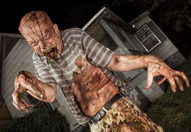 A zombie outside a farmhouse A zombie outside a farmhouse