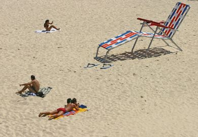 giant sunlounger on beach. Australia