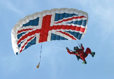parachute with union jack flag