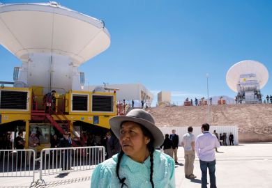 ALMA (Atacama Large Millimeter/submillimeter Array) project radio telescope antennas