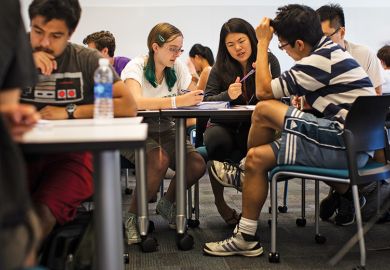Students at Harvey Mudd College. Women and men and ethnic minorities.