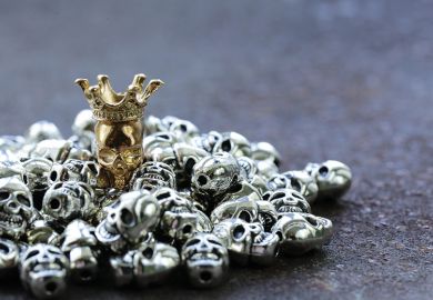Pile of metal skulls