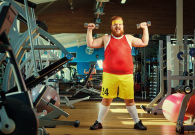 Man lifting weights in a gym