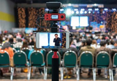 A lecture being filmed