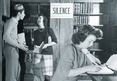 People being noisy in library