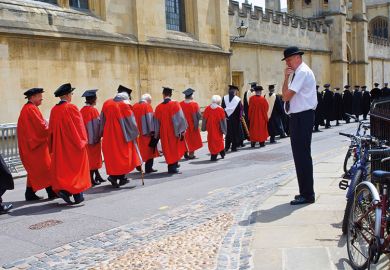 University of Oxford Encaenia Procession 2010. Porter watching