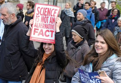 March for Science. "Science is not an alternative fact" placard. March for Science. "Science is not an alternative fact" placard.