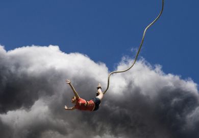 Image of person bungee jumping Image of person bungee jumping
