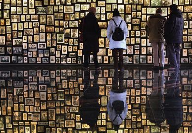 Visitors at the Birkenau Museum
