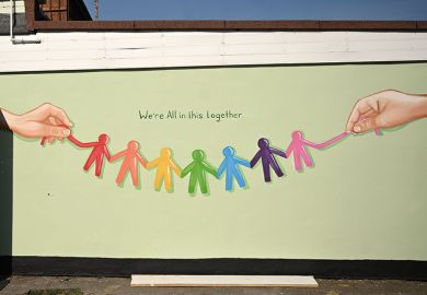 "We're all in this together" mural. Covid-19. UK