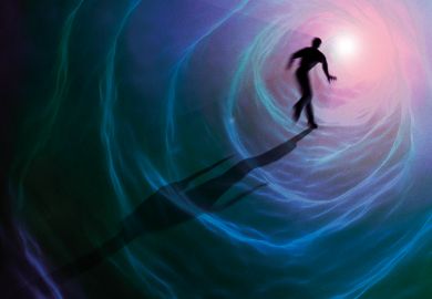 Conceptual artwork representing a near-death experience