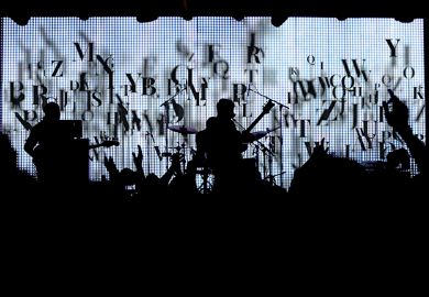 Silhouette of live band