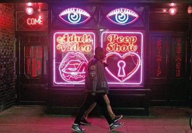 Neon signs on the exterior of La Bodega Negra, Soho, London