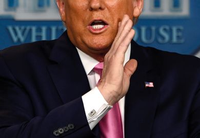 US President Donald Trump gestures as he speaks during a news conference on the COVID-19 outbreak at the White House on February 26, 2020 US President Donald Trump gestures as he speaks during a news conference on the COVID-19 outbreak at the White House on February 26, 2020