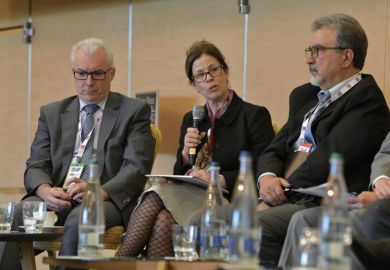 Dawn Freshwater speaks at the THE World Academic Summit