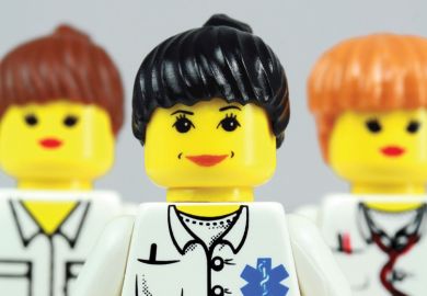 Three female Lego characters