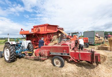 A threshing machine A threshing machine