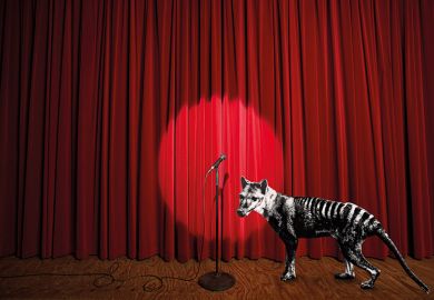 Tasmanian tiger on stage Tasmanian tiger on stage