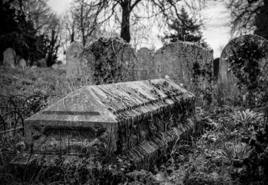 Tombstones in graveyard
