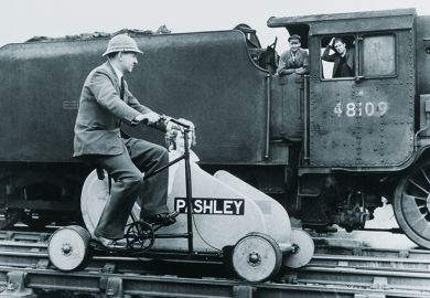 Train and pedal-powered vehicle