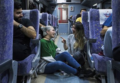 Students on train