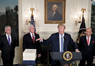 Trump gives speech