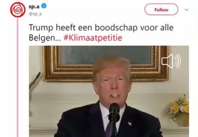 Trump Belgian climate change deepfake
