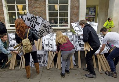 Tuition fee placards