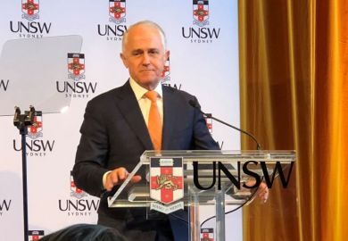 Australian prime minister Malcolm Turnbull at the University of NSW, 7-8-18