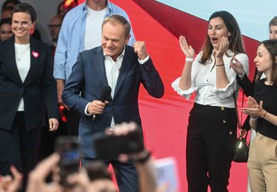 Donald Tusk celebrates election results Donald Tusk celebrates election results