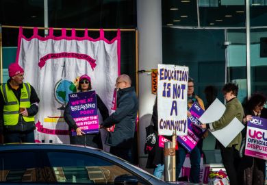 A picket by UCU members