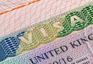Close-up of United Kingdom (UK) visa